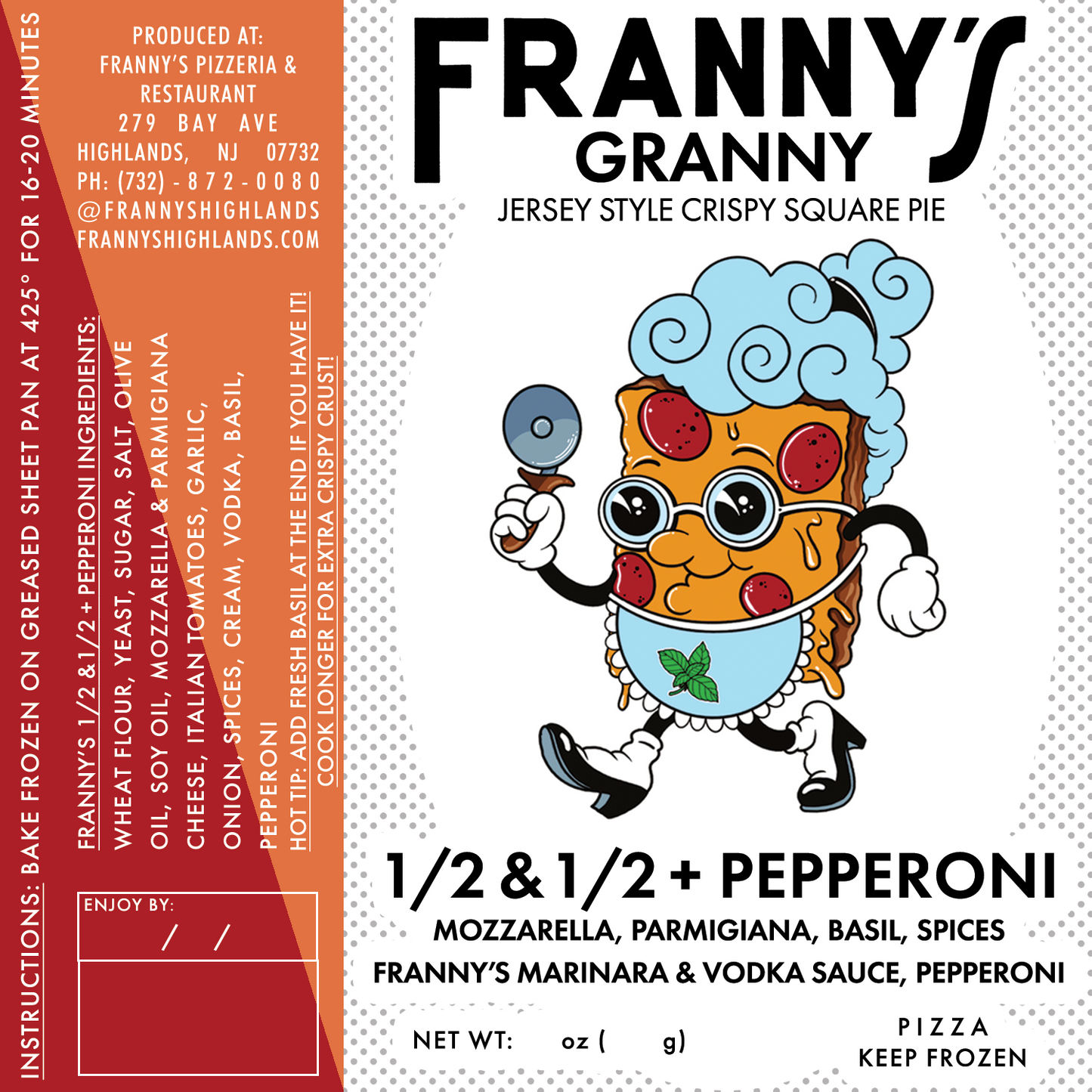 FRANNY'S FROZEN 1/2 & 1/2+ PEPPERONI PIE