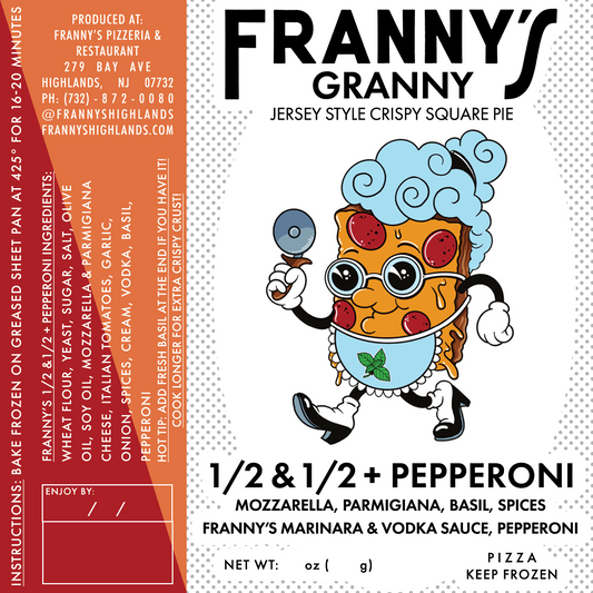 FRANNY'S FROZEN 1/2 & 1/2+ PEPPERONI PIE